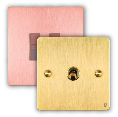 Titan and Serene metallic switch plates